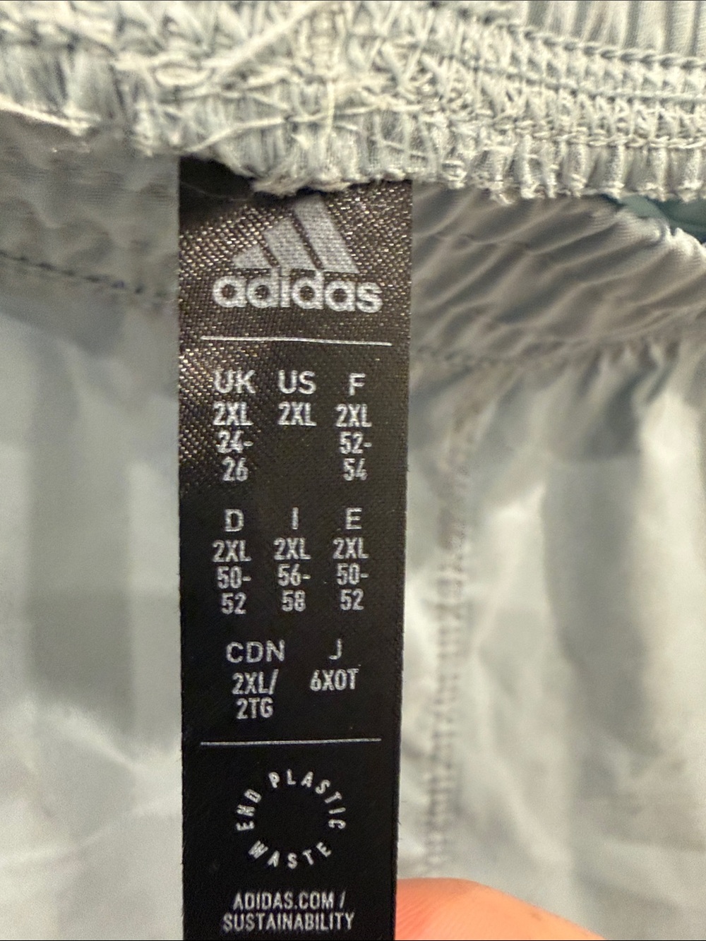 Adidas Light Blue 3-Stripes Woven Athletic Shorts Women's 2XL